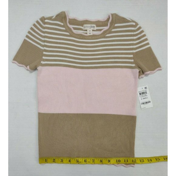 Maison Jules Womens Top XS Beige London Printed - Picture 10 of 15